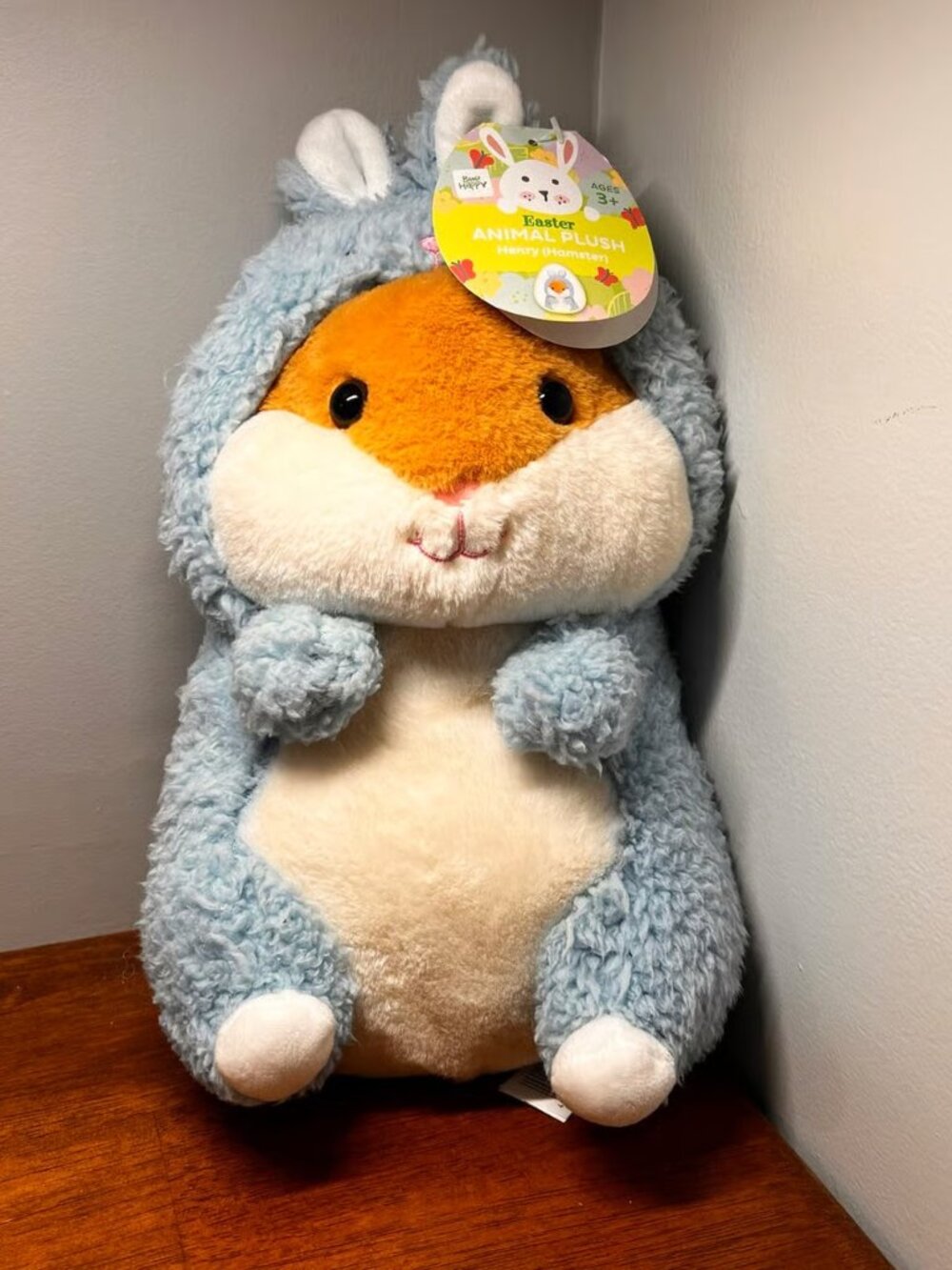 Bee Happy stuffed animal - Hamster in bunny costume